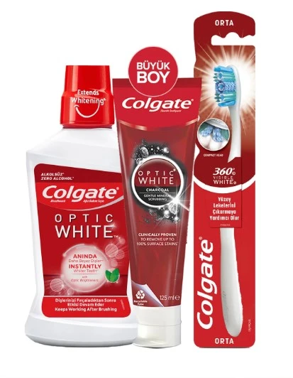 Colgate Optic White With Charcoal Whitening Toothpaste - Cool Mint