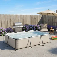 Piscine tubulaire rectangulaire 316x238x66,5 cm – 3700 L, structure métallique stable, liner triple couche, résistante, montage facile, jardin – Gris 2