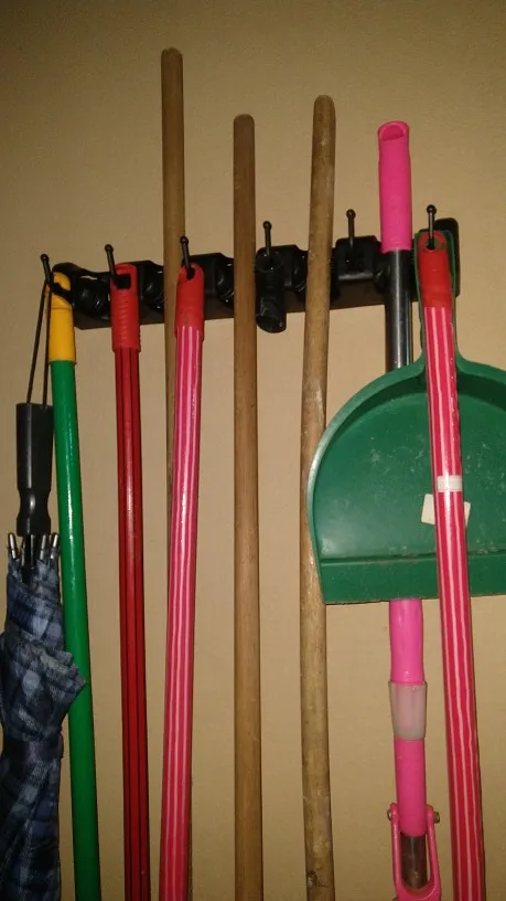 Clean and Tidy: Wall-Mounted Mop Holder with Multi-Functional Broom Hanger – Your Home's Organization Magic photo review