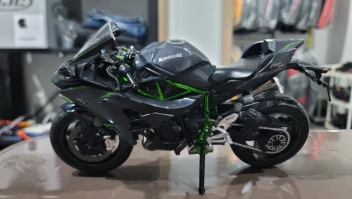 1:9 Kawasaki H2R Ninja Alloy Die Cast Motorcycle Model Toy Vehicle Collection Sound and Light Off Road Autocycle Toys Car photo review