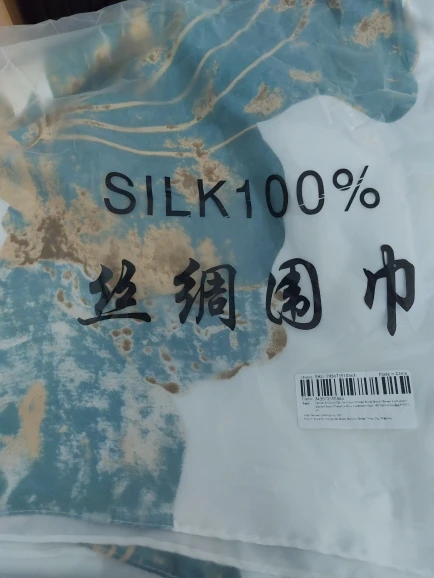 Elegant Long Headband Yellow Floral Silk Scarf photo review