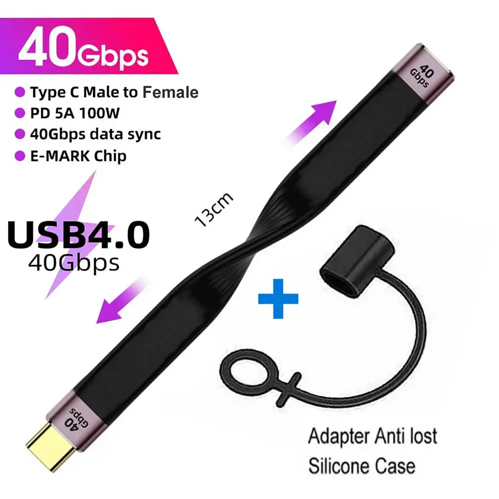 Ultra-Fast 40Gbps USB-C to USB-C Charging Cable with 100W Power Delivery