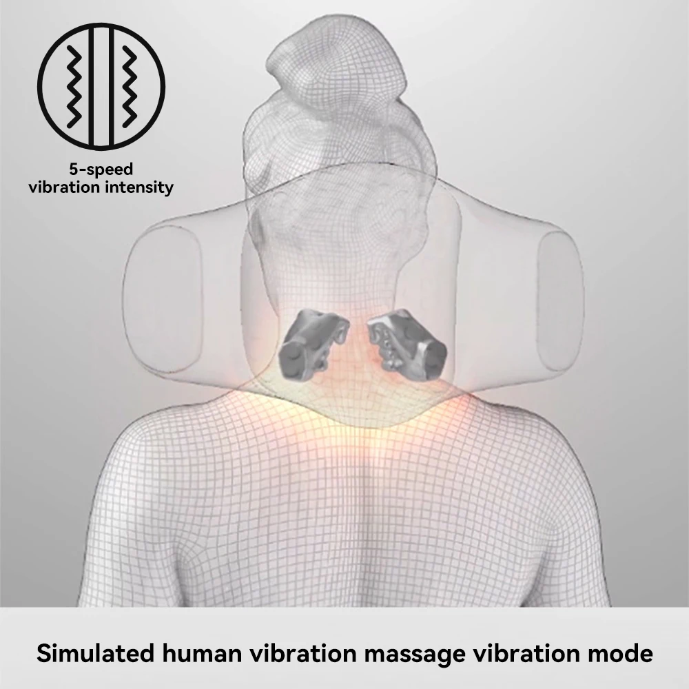Electric Neck Massager Sleep Pillow Cervical tretch Heating Hot Compress Vibration Relieve Fatigue For Head Neck Shoulders