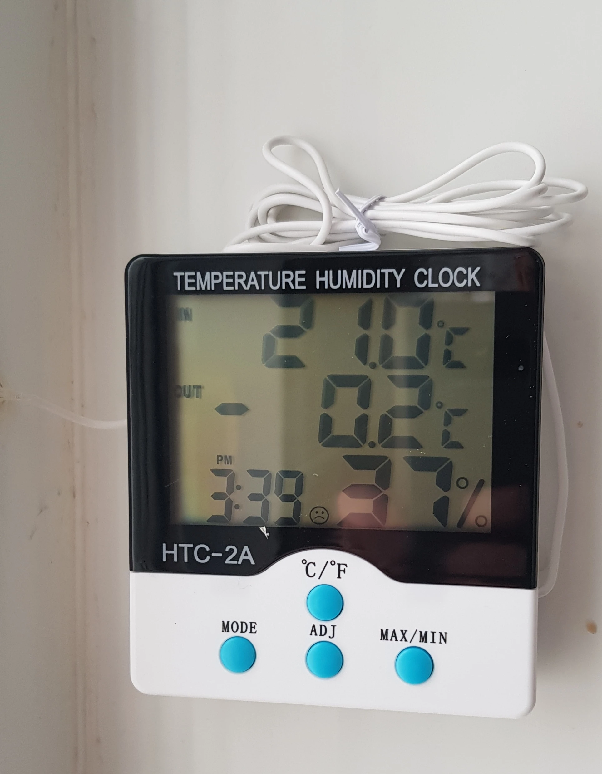 HTC-2A Digital Temperature and Humidity Meter with Clock and Alarm