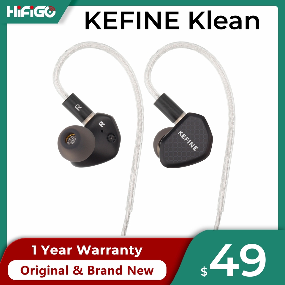 KEFINE Klean 10mm DLC Diaphragm Dynamic Driver Earphones Interchangeable Tuning Nozzle with 2Pin 0.78 Silver-Plated Copper Cable