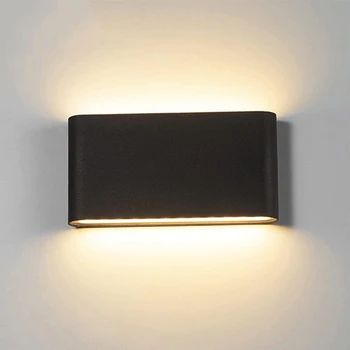 LED 벽 램프 야외 방수 IP65 인테리어 벽 조명, 베란다 정원 조명, 알루미늄 침실 거실 계단 조명, 6W12W