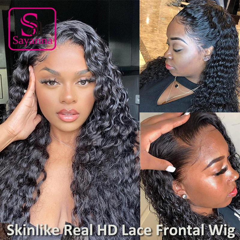 

180% Water Wave 13x4 HD Lace Frontal Wig Human Hair Deep Curly 5X5 HD Lace Closure Wig Pre Plucked Melt Skins Lace Front Wigs