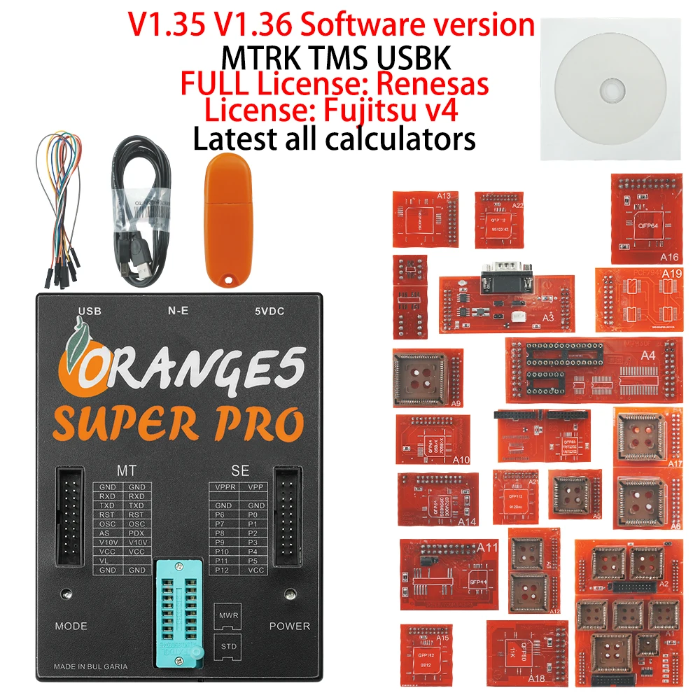

New Full Activation V1.36 V1.35 Orange5 Orange 5 Super Programming Device With Full Adapter OBD2 Auto Programmer