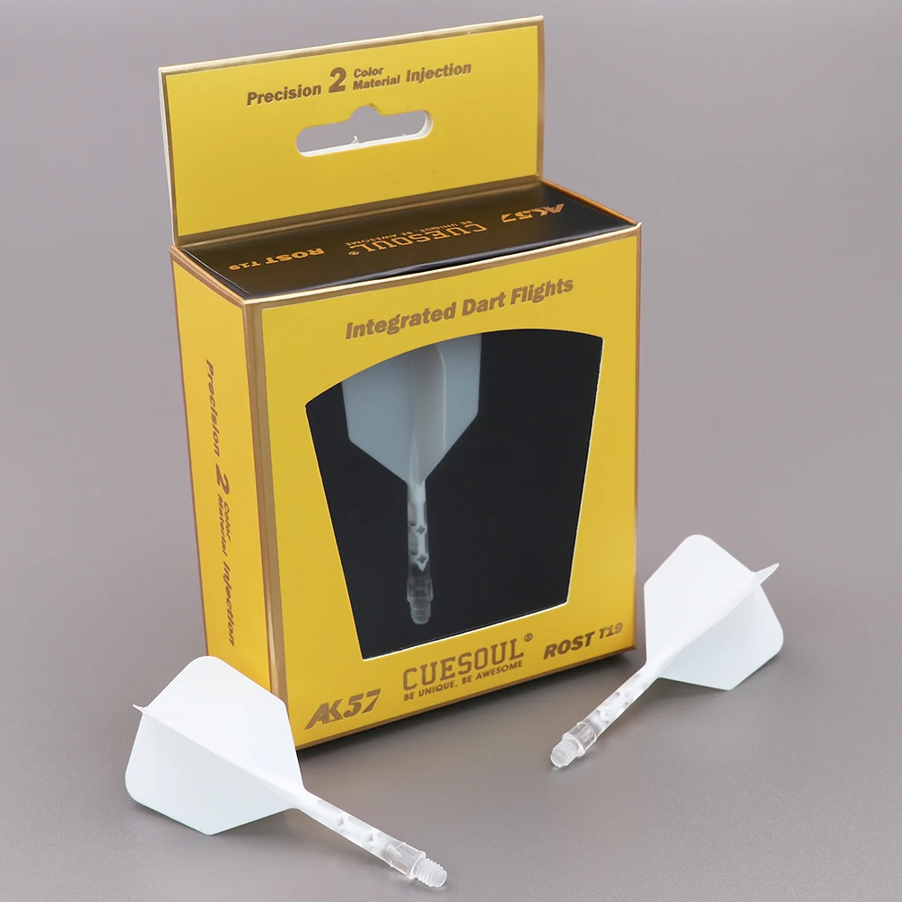 큐 소울 929 신제품 출시 ROST T19 통합 다트 샤프트 및 비행 빅 윙 모양, 3 종 세트-화이트 