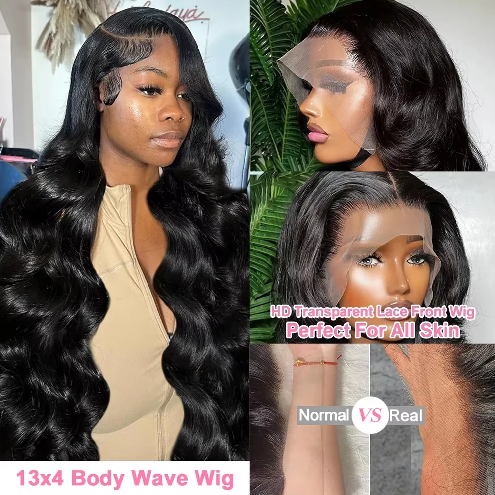 40 Inch Body Wave Human Hair Front Wig 13x6 13x4 Hd Lace Transparent Frontal wig Pre Plucked Brazilian Human Hair Wigs For Women 5