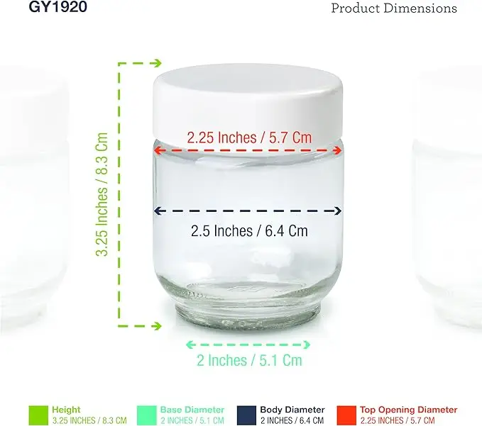 Set of 8 Glass Yogurt Jars, 6 oz Capacity, Includes Lids, Ideal for Yogurt, Parfaits, or Storage. 2