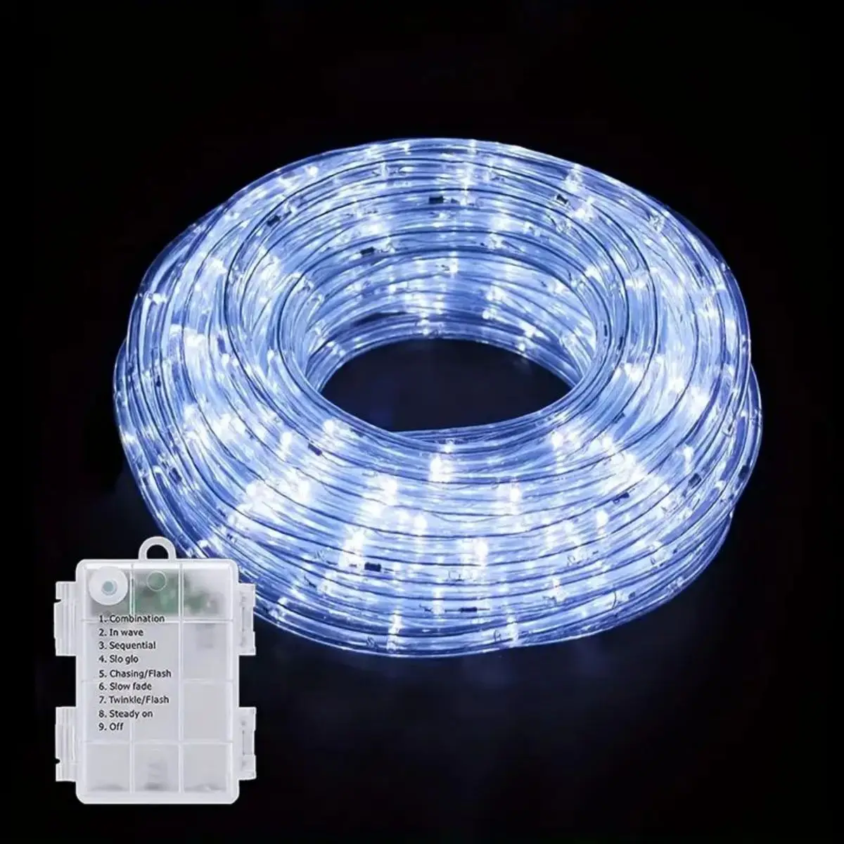 1 แพ็ค 8 ฟังก์ชั่นกันน้ำกล่องแบตเตอรี่หลอดไฟ, ไฟแถบกันน้ำ, ตกแต่งกลางแจ้งในร่ม (ไม่รวมแบตเตอรี่) 1