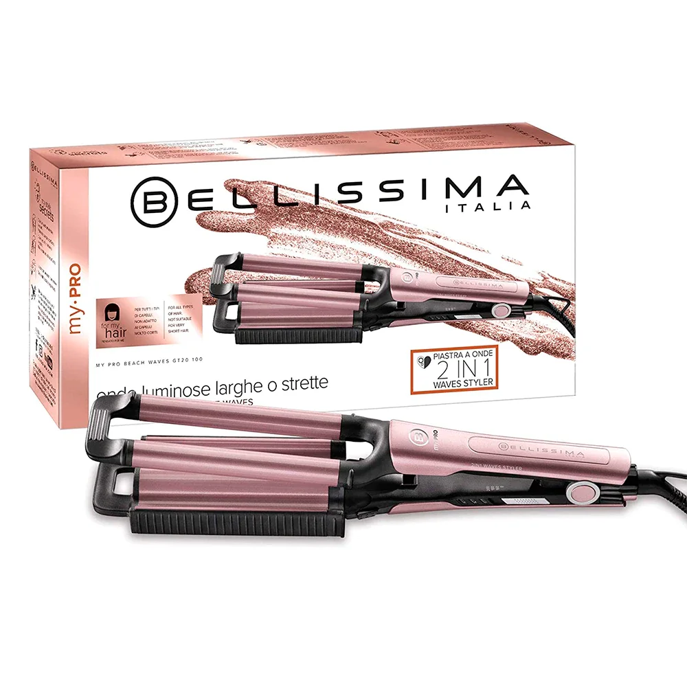 Bellissima Moldeador My Pro Beach Waves GT20 100, Plancha para Hacer Ondas  Anchas y Estrechas, Rizadora, Color Rosa, Plancha para una Melena Ondulada  y Natural, Planchas Rizadores| | - AliExpress