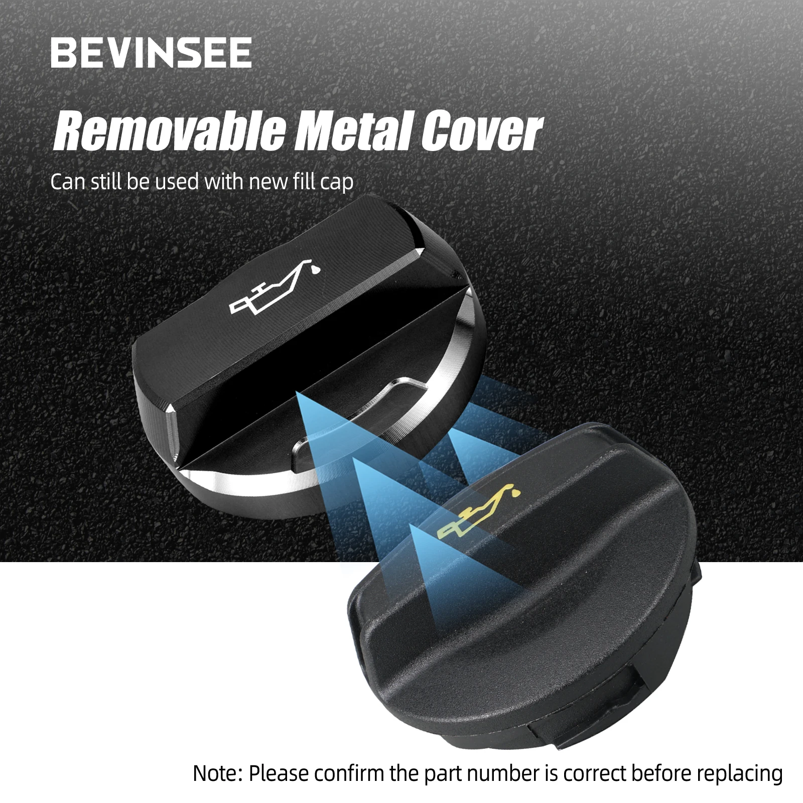 BEVINSEE Engine Oil Filler Cap Oil Filler Cap for 1.8L/2.0L EA888 Gen 3 for VW for Golf 7 GTI R Polo Jetta for Audi A3 S3 Q3 06K103485A
