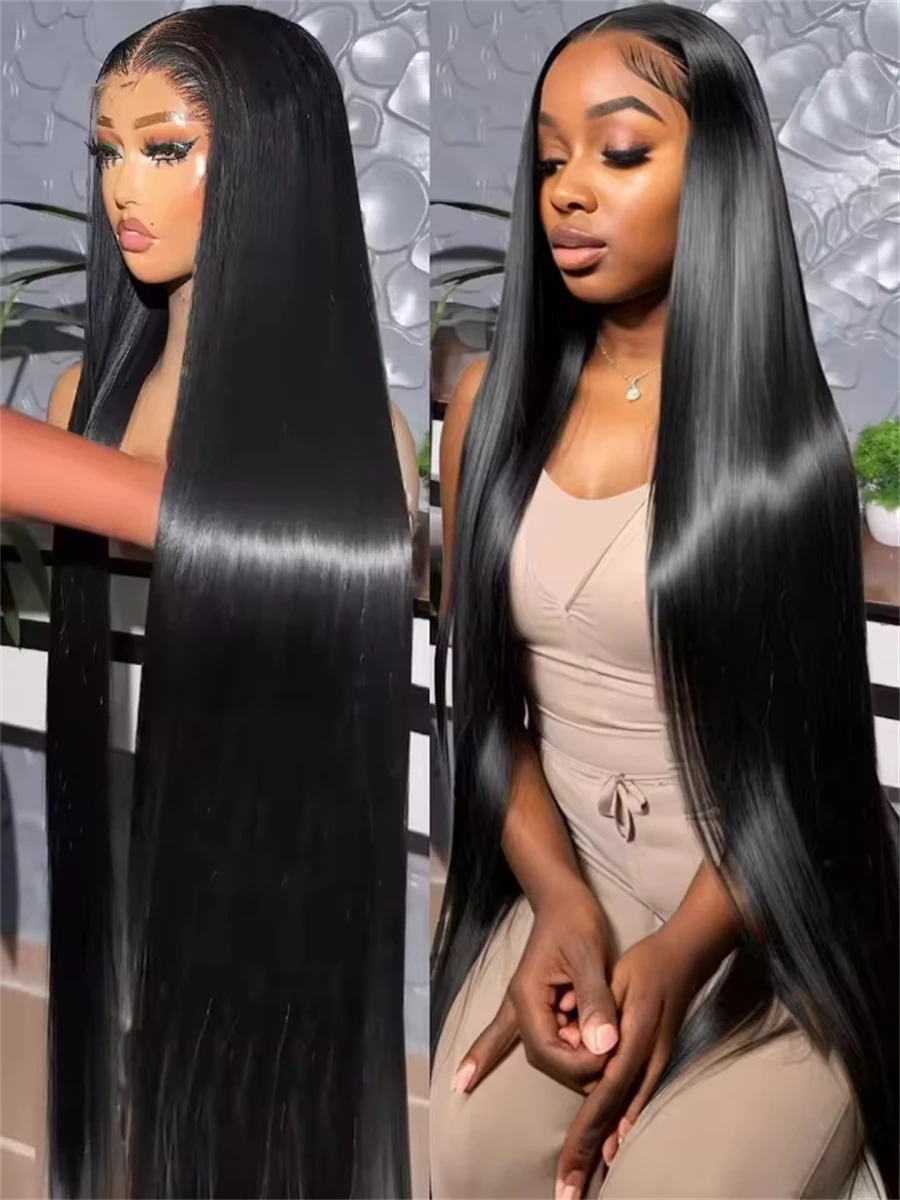 40 Inch 13x6 HD Bone Straight Lace Front Wigs Human Hair 13x4 5x5 Brazilian Remy Hair Transparent Lace Frontal Wig For Women 1