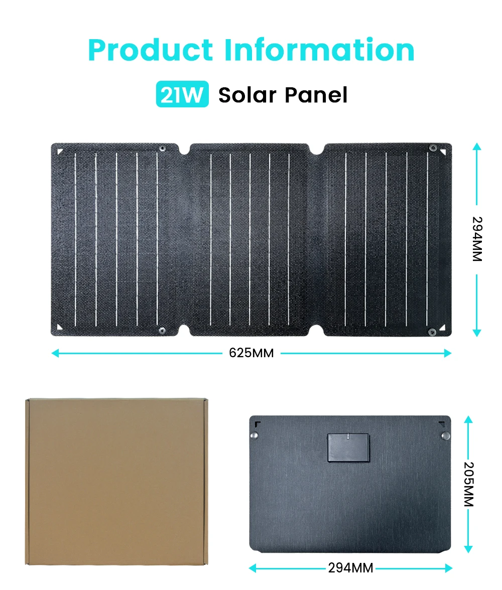 ETFE 21W 36W 54W Solar Panel 22% high efficiency photoelectric conversion effici