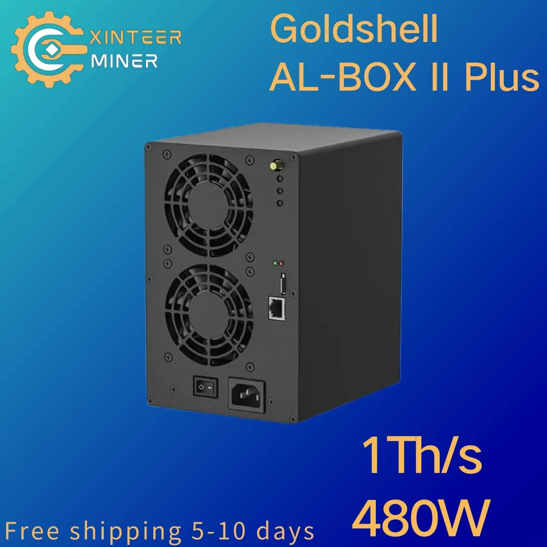 BUY Goldshell AL-BOX II Plus, 전원 공급 장치 포함, Asic 채굴, 무료 배송, 1Th/s, 480W, 10 GET 6, 신제품