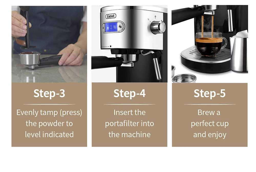 Gevi Espresso Machine 20 Bar Fast Heating Coffee Maker with Foaming