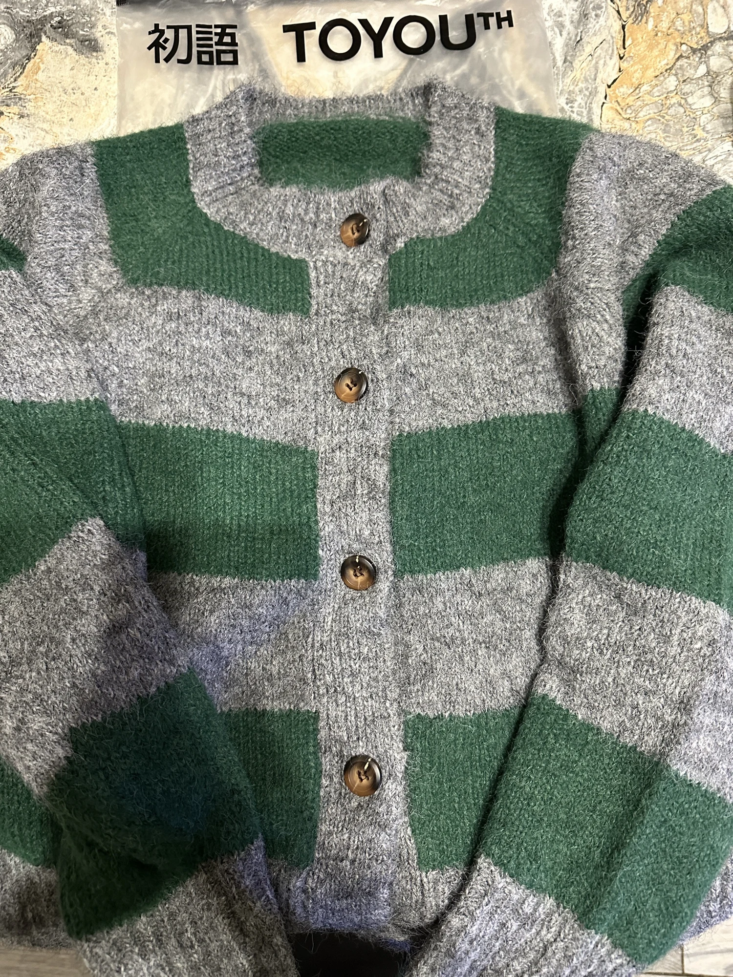 TOYOUTH Women Knitted Sweater  Autumn New Retro Style Striped Long Sleeve Pullover Woolen Sweater Warm Tops photo review