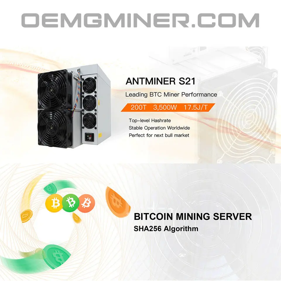 

CR BUY 3 GET 2 FREE Bitmain Antminer S21 200T 3500W Bitcoin ASIC Miner