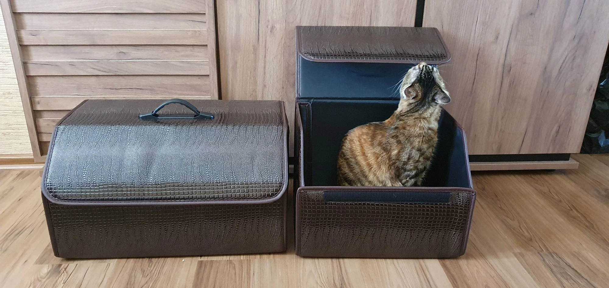 Leather Trunk Organizer Collapsible Car Storage photo review