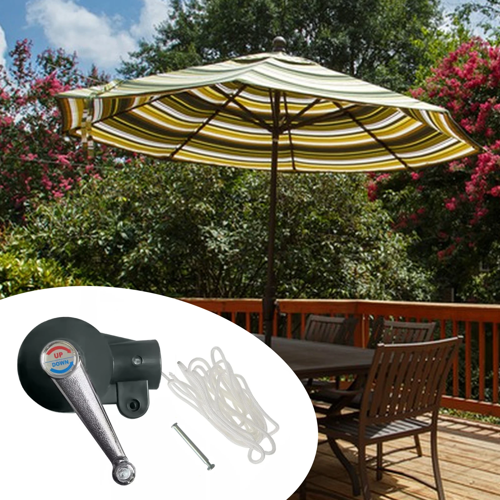 Patio Umbrella Crank Handle Parasol Hand Crank Universal Replace Parts Leisure Shade Attachment Handle Bracket Balcony