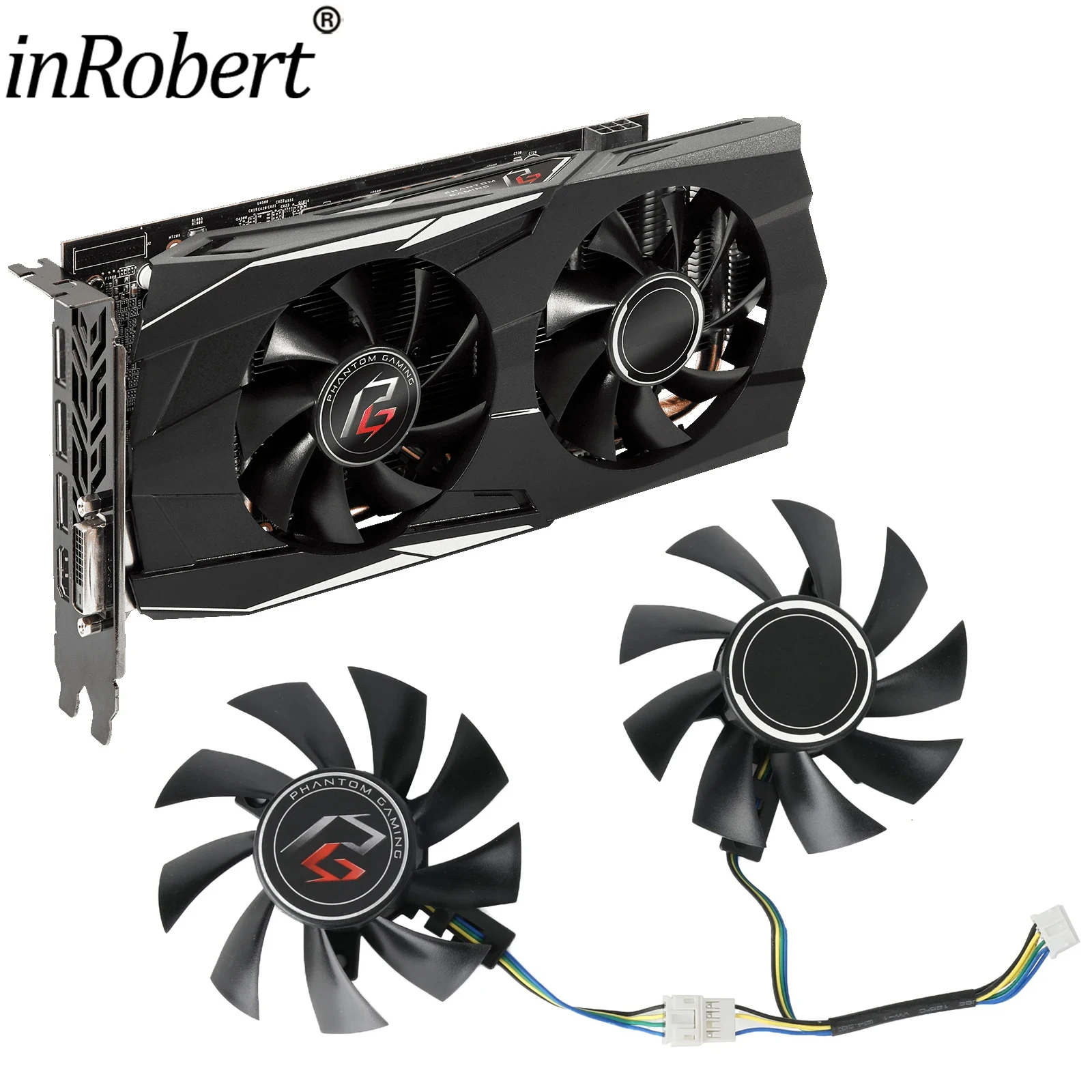 75mm FD8015U12D 4Pin RX580 RX570 Video Card Fan Replacement For ASrock RX 570 580 Phantom Gaming Graphics Card Cooler with Case