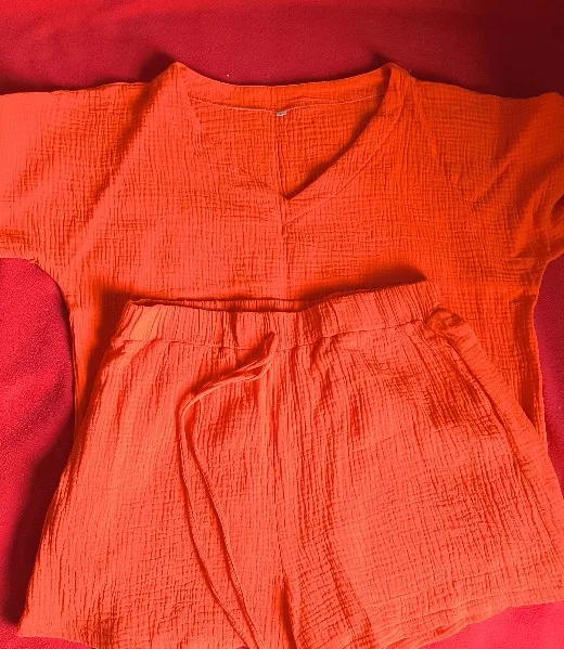 Women's Vacation Lapel Shirt & Shorts Set - Stretch Comfort photo review