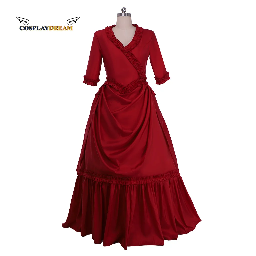 

Medieval Victorian Gothic Red Gown Dress Vampire Mina Harker Dress Civil War Southern Ball Gown Dress Vampire Dresses