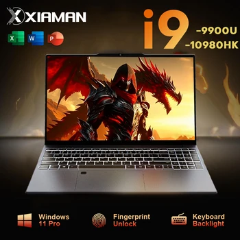 New Ultra Slim Laptop 15.6" 16GB RAM 2TB SSD Intel i9 10980HK/9900 Gaming PC 1920*1080 IPS Windows 11 Office Study Computer PC 1