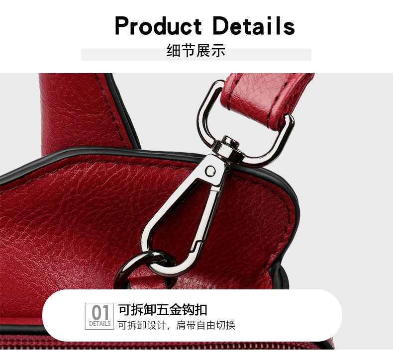 Luxuriöse Vintage Prägetasche Damen PU-Leder Elegante Schultertasche mit großer Kapazität – Detail 31