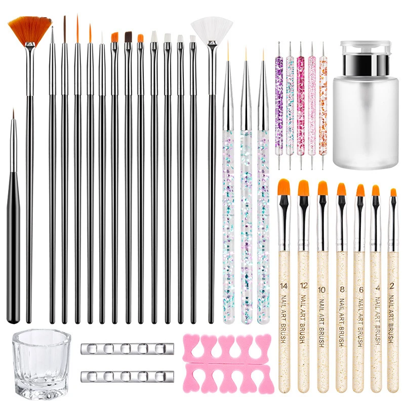Nail Art Brush Set, Colorful Light Therapy Pen, Dual Tip Drill Pen, Nail Art Tools Pen, Precision Made 3