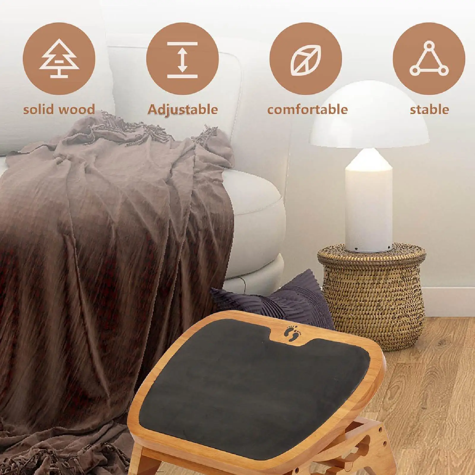 Repose-pieds bois ergonomique bureau gaming