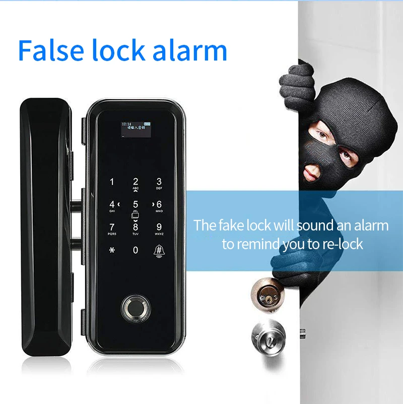 Tuya App Smart WIFI Lock Office Intelligent Fingerprint Digital Glass Door Lock