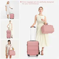 Ensemble de valises KONO 4 pièces : 20+24+28 pouces + sac de voyage, coque rigide ABS+PC avec serrure TSA et roulettes silencieuses, idéal pour toute la famille 6
