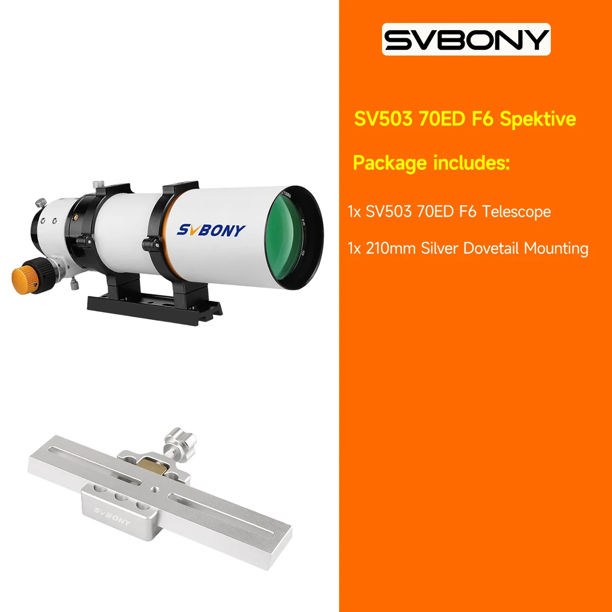 SVBONY SV503 望遠鏡、70ED F6 超低分散屈折 OTA、マイクロ