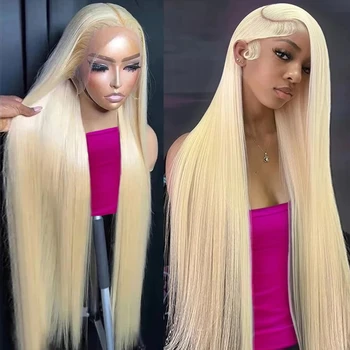 13x4 13x6 HD Transparent Full Frontal Lace 613 Blonde Colored Straight Human Hair Wigs Lace Front Wigs For Women 34 Inches 1