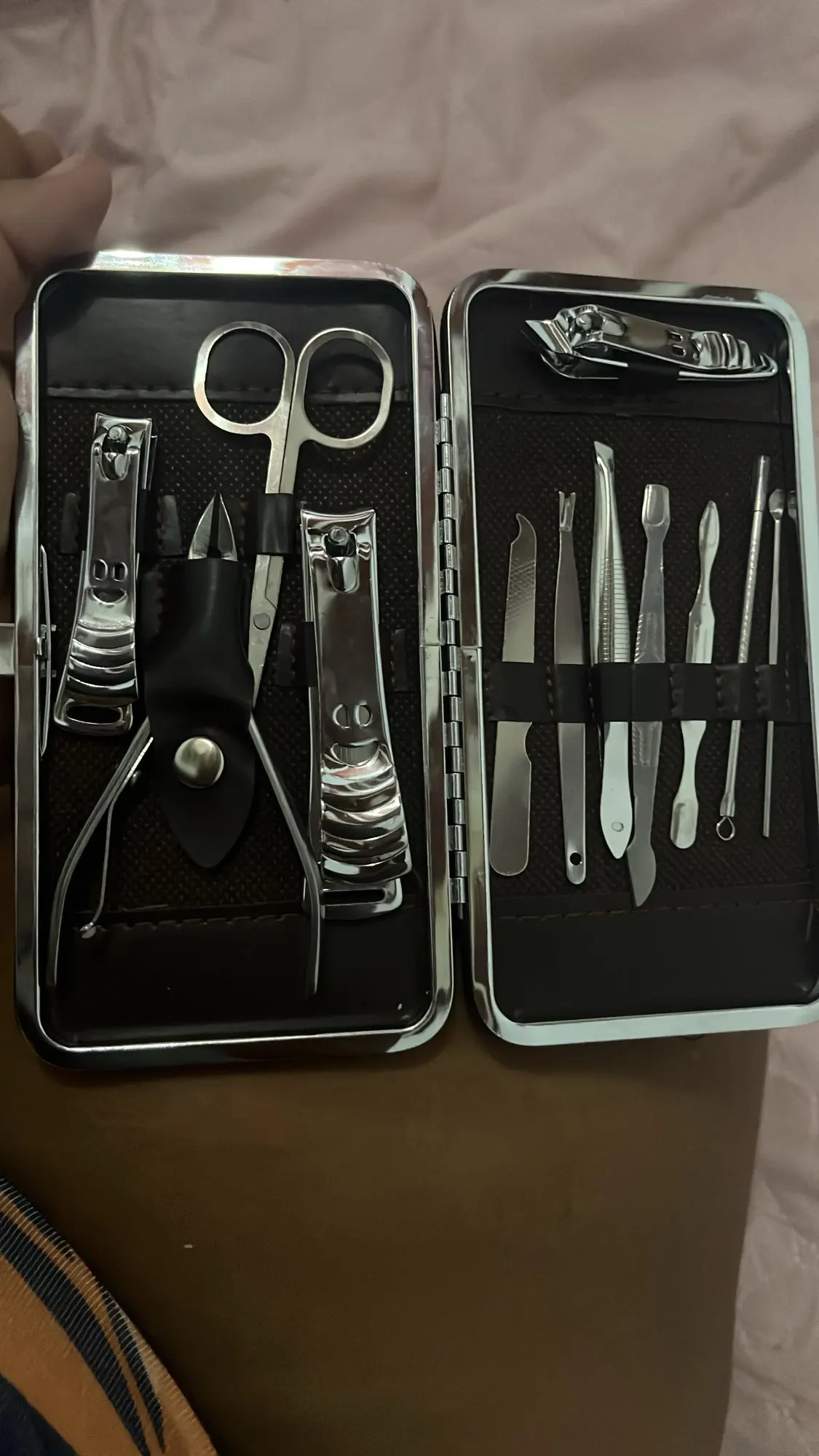 Kit Cortador De Unha Manicure Portatil Estojo Pinca Tesoura photo review