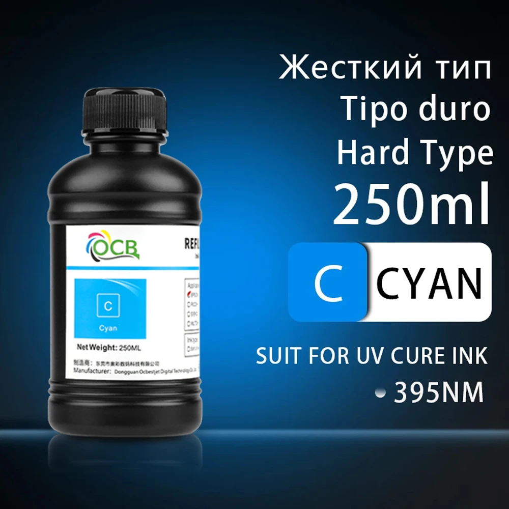 250ML*5 LED UV Curing Ink for Epson 1390 L800 1400 1410 1430 1500W R290 R330 L805 L1800 Printer UV Ink for All Printer inkjet printer ink