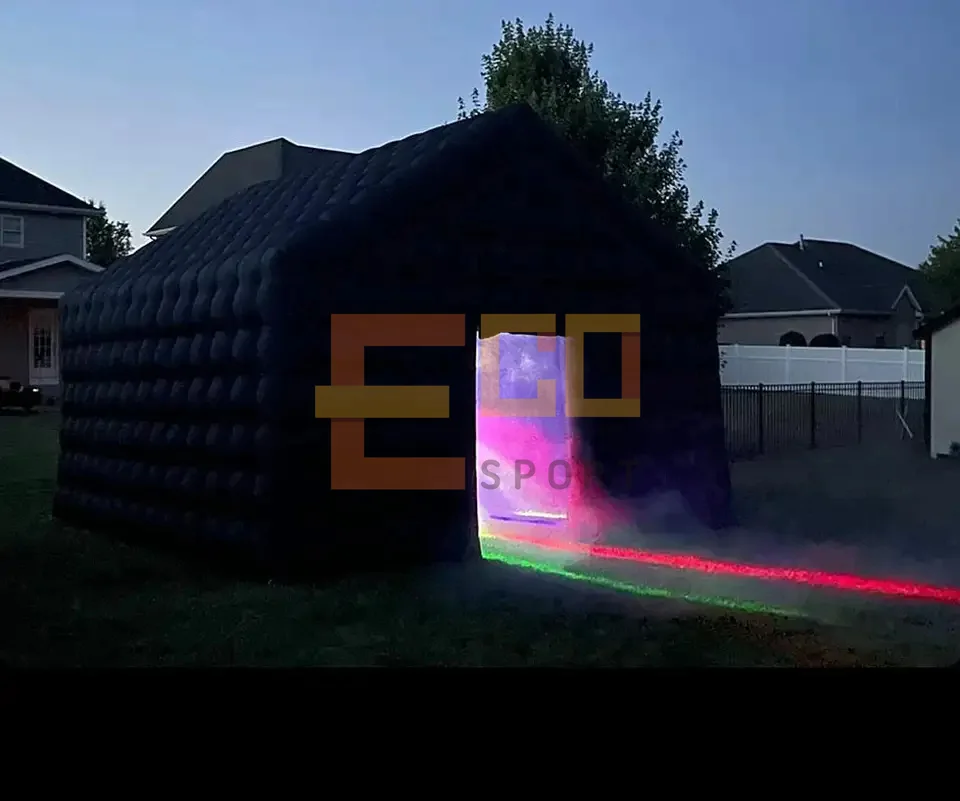 Hot Black Portable LED Disco Inflatable NightClub Party Tent Mobile Night Club Tent for Parties and Events 6