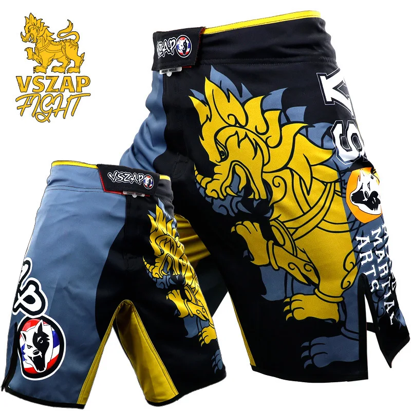 Тренировочные соревнования MMA шорты Vszap мужские Муай Тай боксерские трусы Jiujitsu жесткие боевые кроссфиты кикбоксинг боксерские брюки