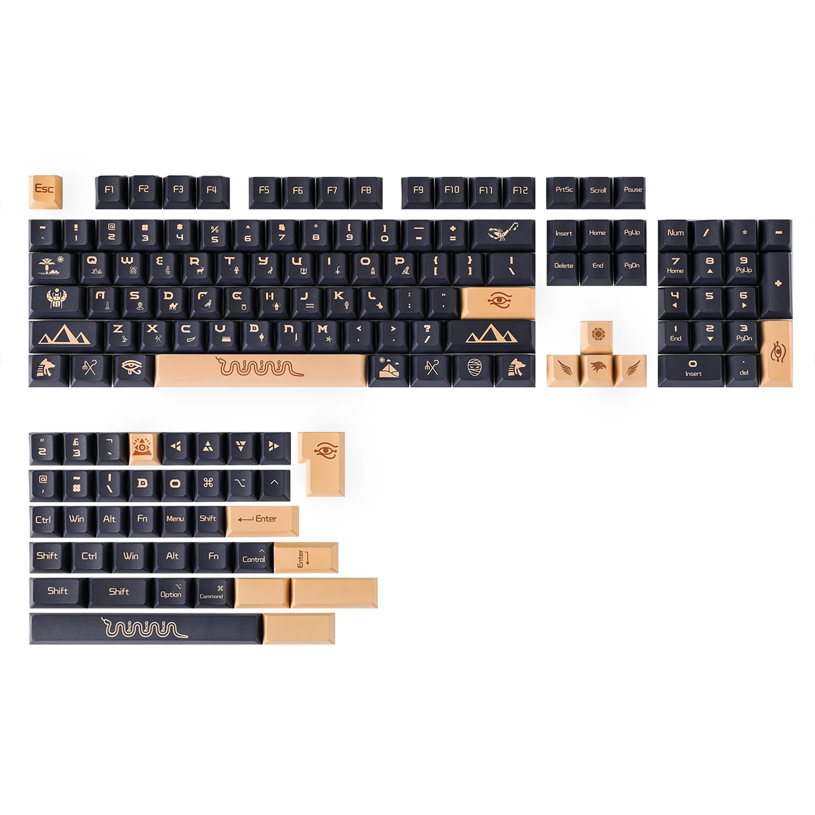 Epomaker-temple Keycaps Grupo Coleção Completa de Cherry-profile Dye Sublimation Pbt Keycaps para Ansi e Iso-uk Layouts