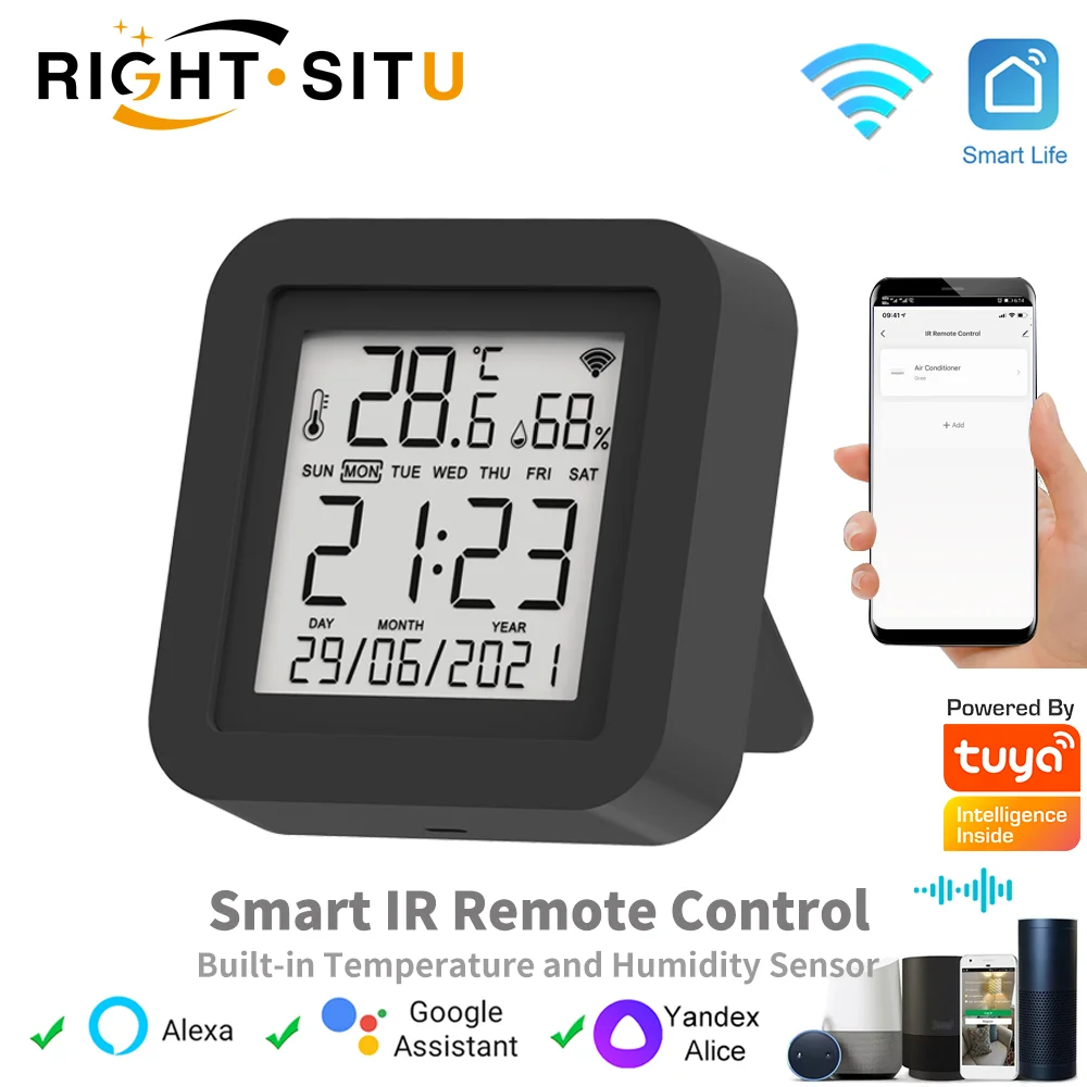 Tuya Smart WiFi Universal IR Remote Temperatur Feuchtigkeit Sensor für Klimaanlage TV AC Arbeitet mit Alexa, google Home Yandex