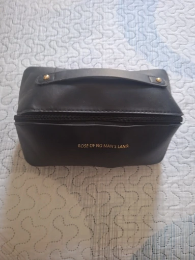 Bolsa Necessaire Feminino Cosmético De Couro PU De Grande Capacidade Portátil Viagem - Neverdie photo review