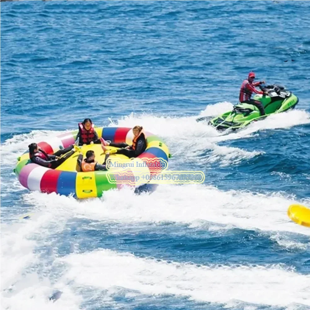 Inflatable Spinning UFO Towable Tube for Water Entertainment, Rotating Disco Boat