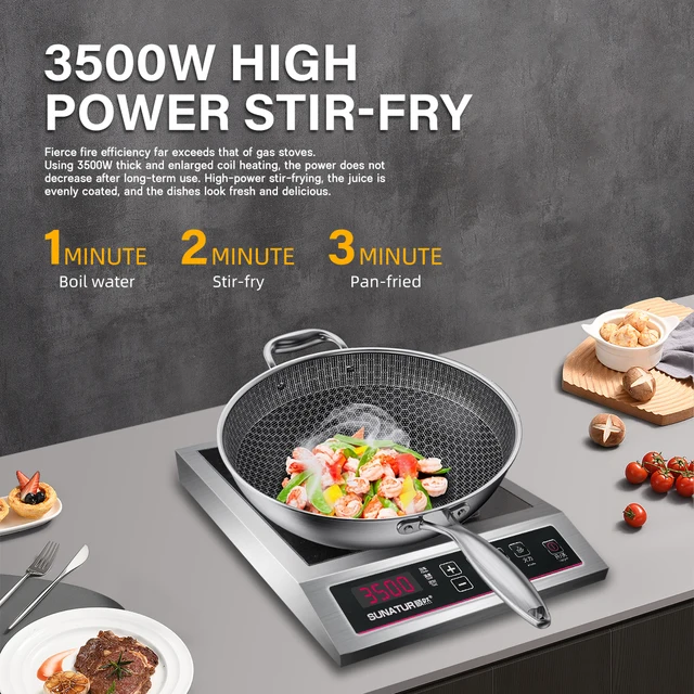 SUNATUR Mini Circular Electric Induction Stove 220V 2-Holes Plaque Cooker Portable Hob for Efficient Cooking, Ideal Mini Cookers 2