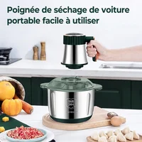 Hachoirs à viande électriques 5L, broyeur alimentaire en acier inoxydable 304, trancheur de légumes multifonctionnel, hachoir, robot culinaire pour bébé 3