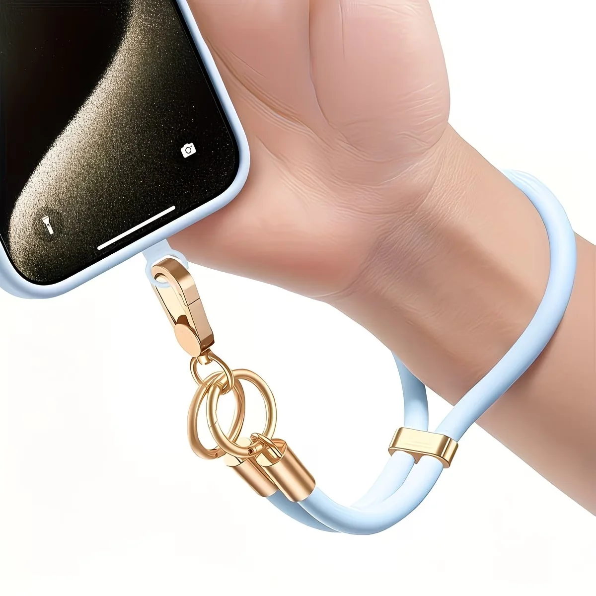 Versatile Silicone Wrist Strap for Phone Cases - Stretchable & Simple Design