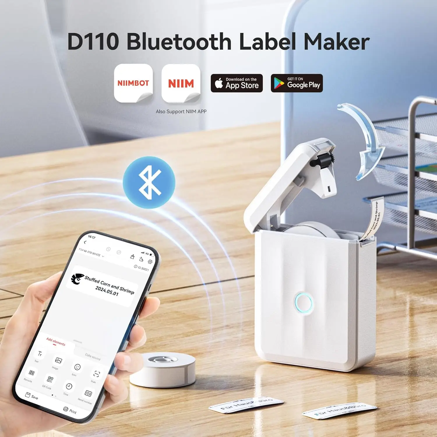 Niimbot D110 D11H 300dpi Bluetooth Label Printer Compact Wireless&Feature-Rich for Labeling Excellence Mobile Phone Durabiility