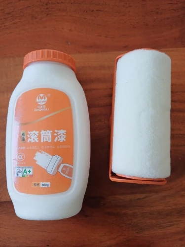 Rouleau de peinture murale antibactérien, brosse de réparation à base d'eau, peinture pour mur intérieur de maison, petit rouleau de peinture en Latex blanc Portable photo review